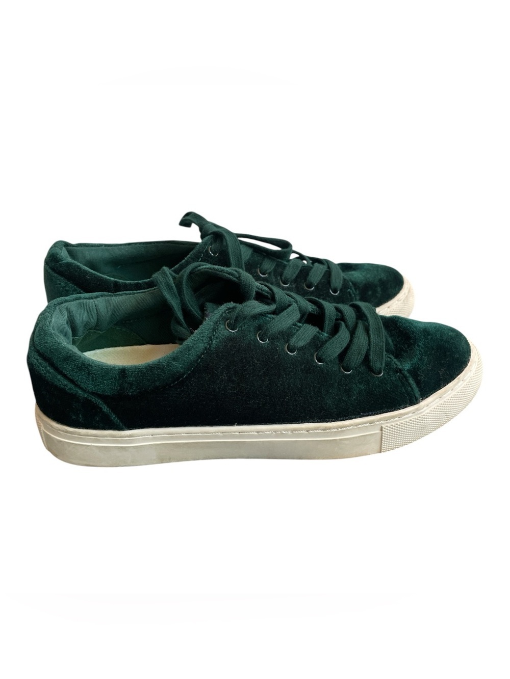 J.Crew Green Velvet Classic Sneakers Size 7 Low Top BC472 Rare